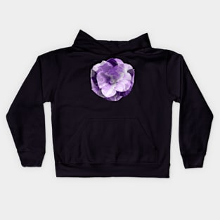 Abstract Purple Waves Flower Kids Hoodie